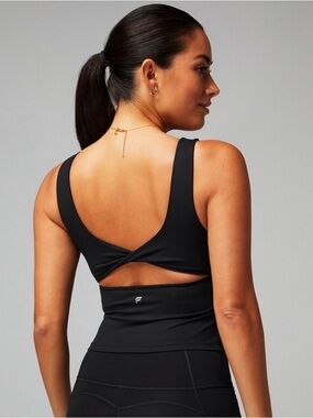 Fabletics Black Oasis Twist Built-In Bra Tank